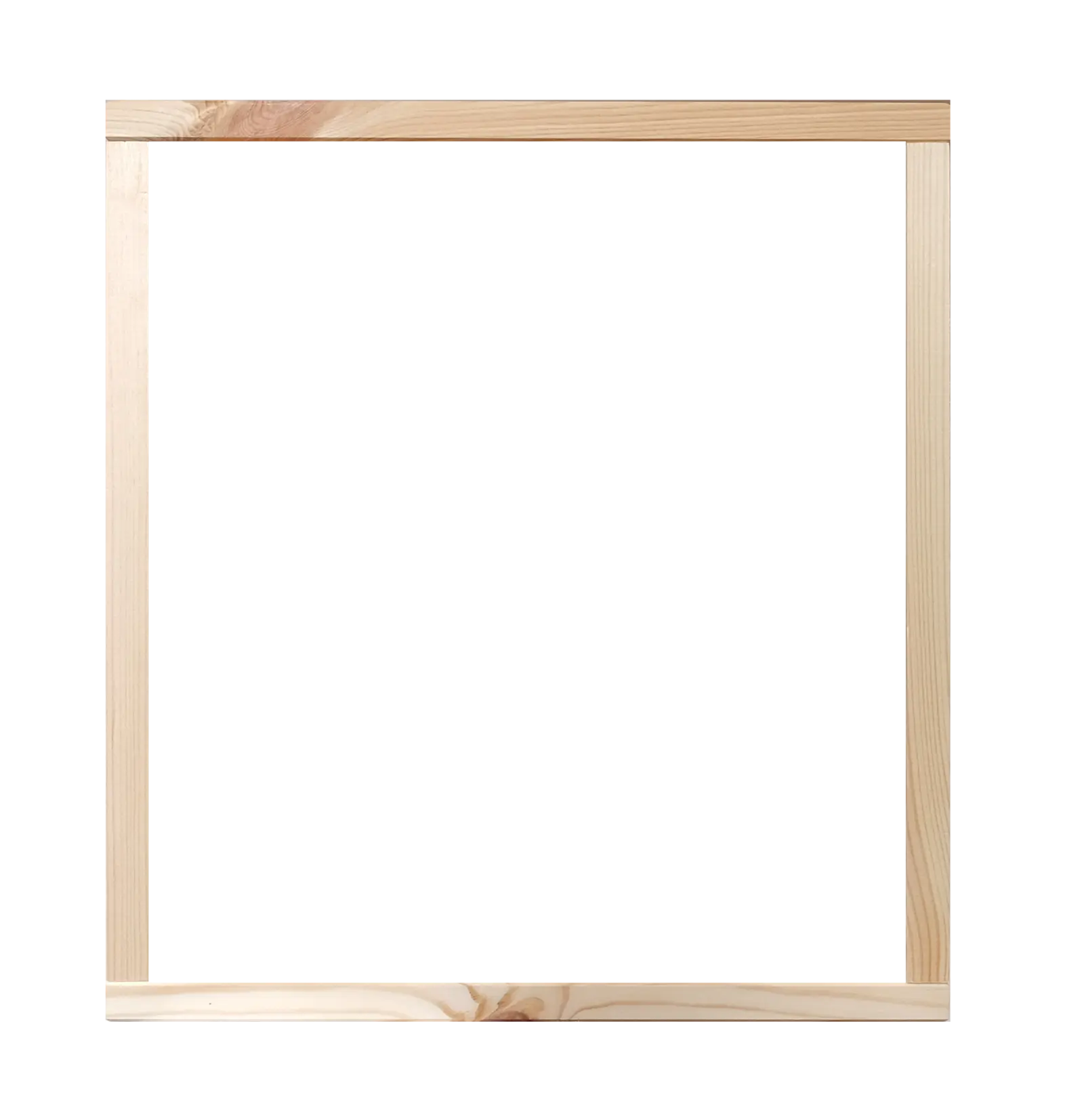 Drawing of the Box 30: a square pine box frame