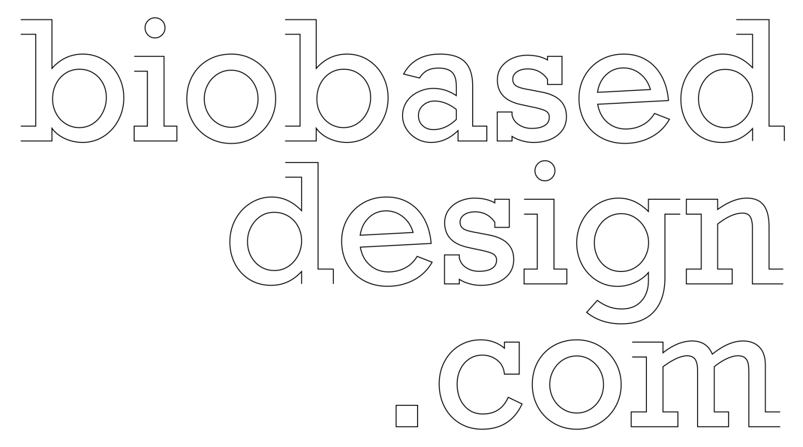 The biobased design wordmark in outline letters